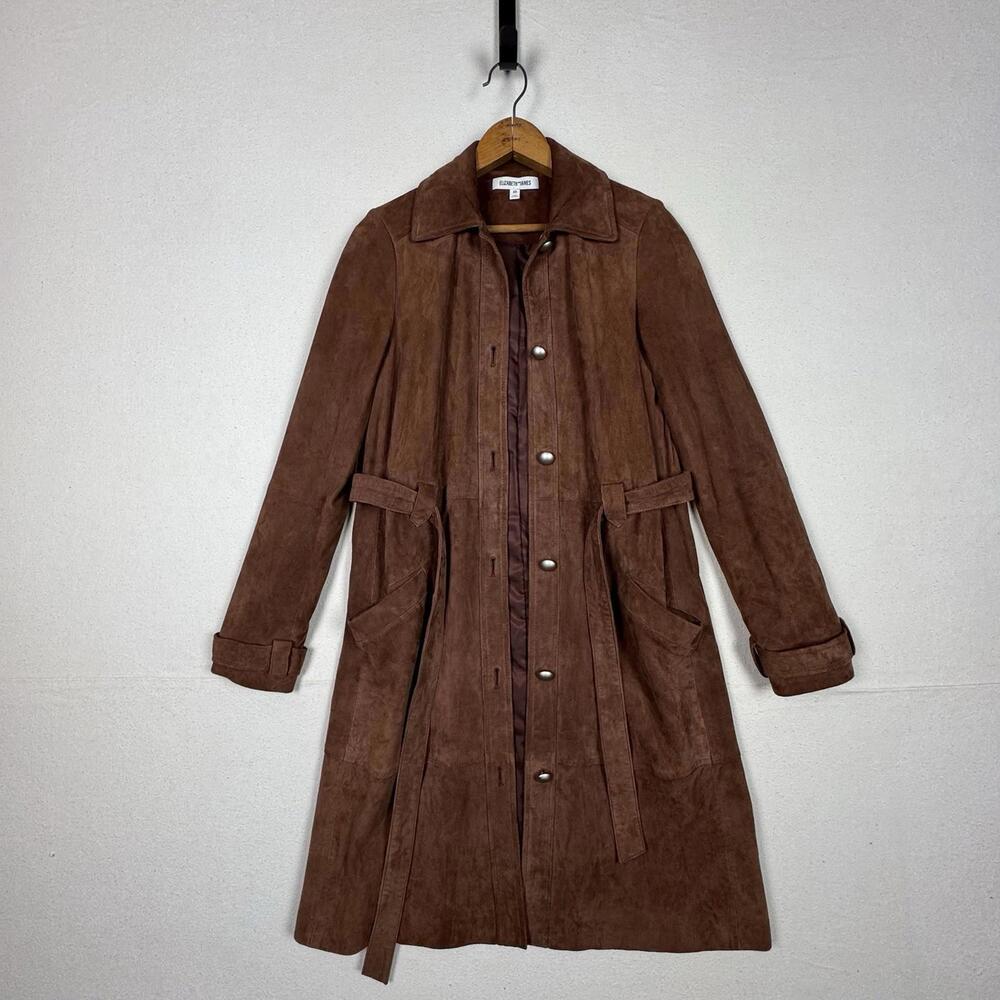 Elizabeth and James Long Suede 100% Real Leather Jacket Size‎ XS
